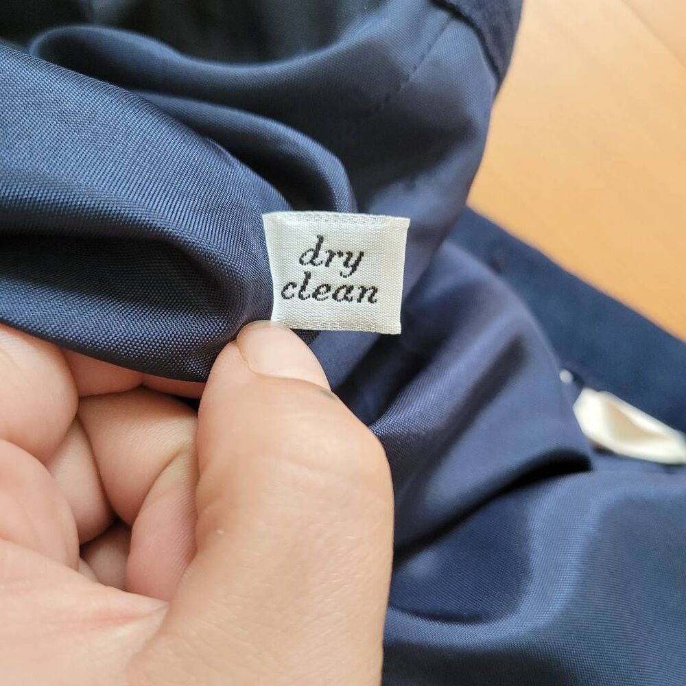 Vintage Pendleton navy blue a line 100% wool skirt size 12 academia‎ office - Picture 10 of 10